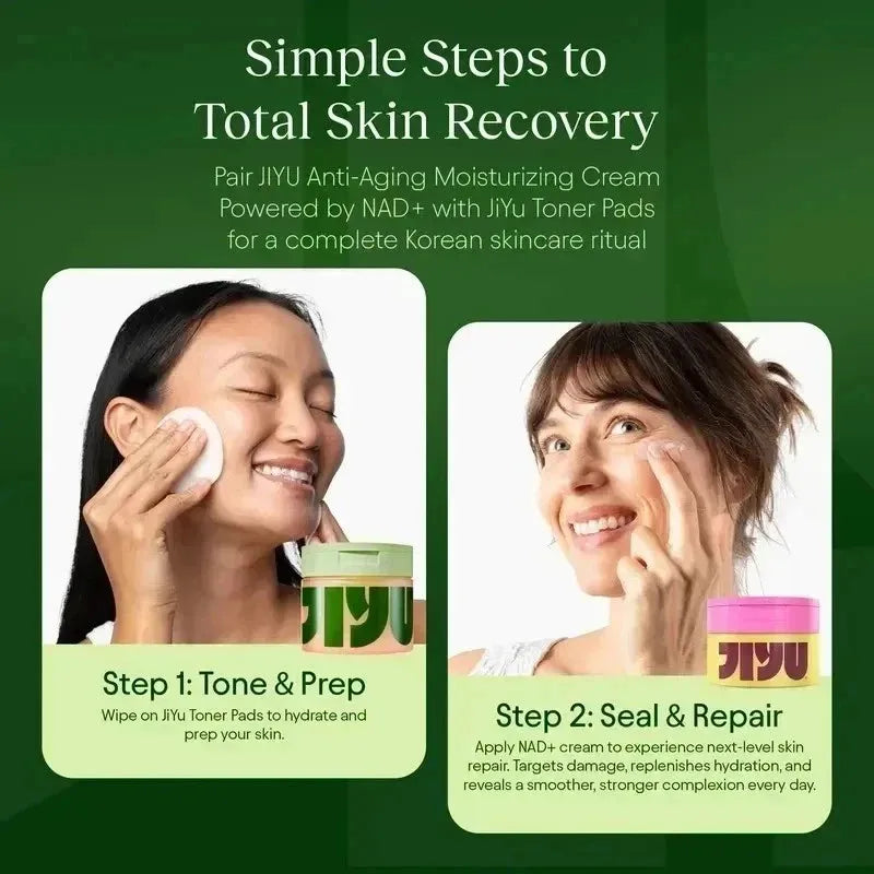 JiYu Toning Polish Pads - Korean Skincare for Dark Spots, Wrinkles & Dull Skin - Hydrating Facial Treatment with Snail  Peptides