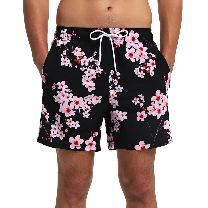 Escatch 2026 Summer New Arrival Mens Shorts Gym Classic Polyester Printing Quick Dry With Pockets Maillot De Bain Homme Swimsuit