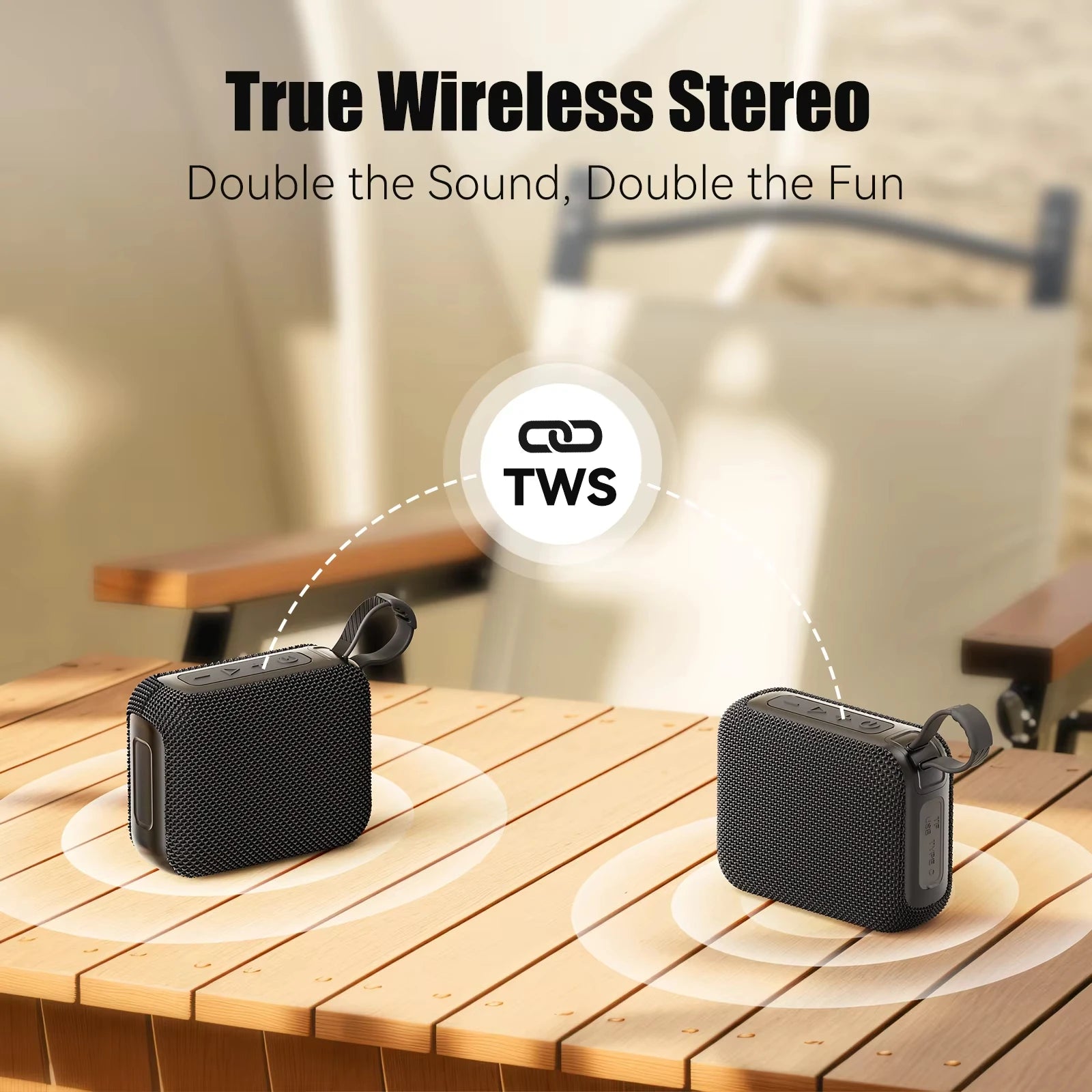 Haomuren Mini Waterproof Bluetooth Speaker Portable Outdoor Sports Subwoofer Speaker Supports USB, TF Card, TWS,Holiday Gifts