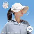 Summer Sun Hat for Women, Enlarged and Widened Brim, Outdoor Sports, Empty Top Duckbill Hat, Tied Ponytail Sun Hat