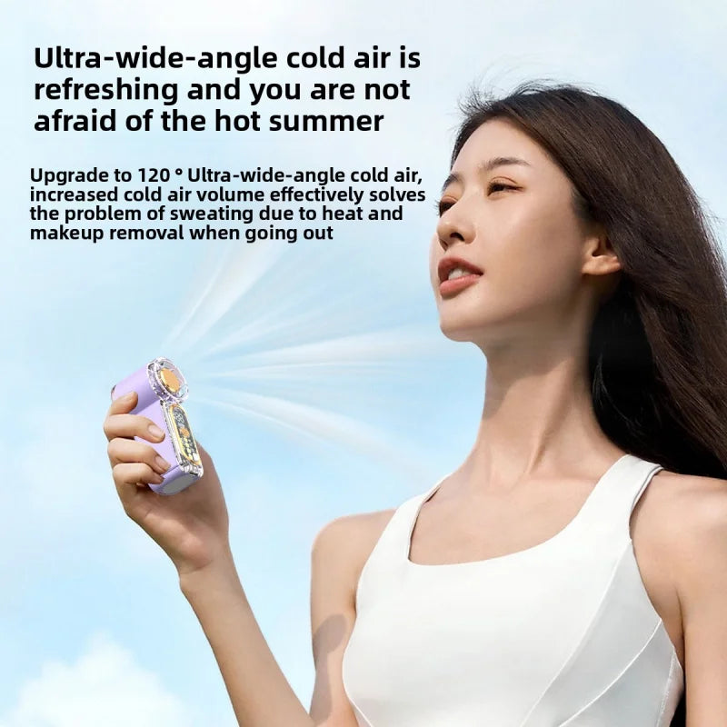 High Velocity Portable USB Charging Hand Fan Mini Powerful Pocket Fan With Strong Airflow For Summer Camping Sports Beach Travel