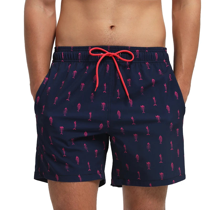 Escatch 2026 Summer New Arrival Mens Shorts Gym Classic Polyester Printing Quick Dry With Pockets Maillot De Bain Homme Swimsuit