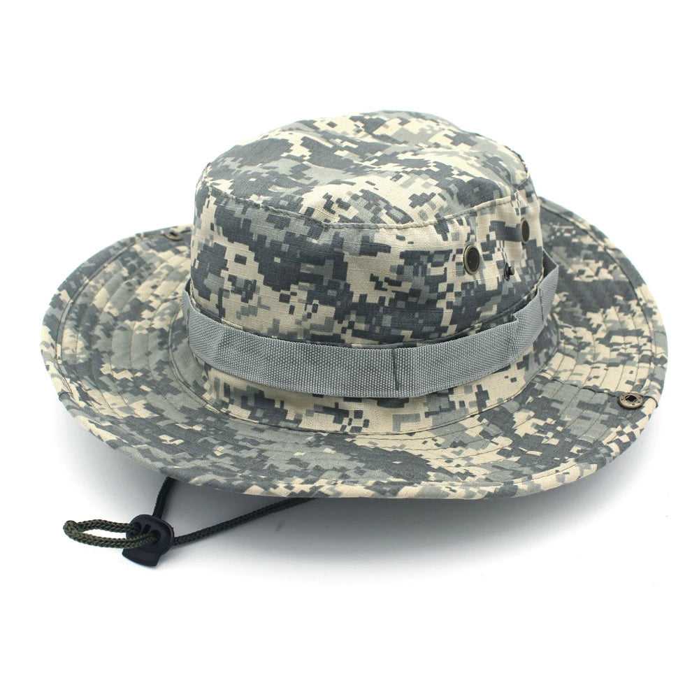 Camouflage Tactical Cap Boonie Bucket Hat Caps Camo Men Outdoor Sports Sun Bucket Cap Fishing Hiking Hunting Hats