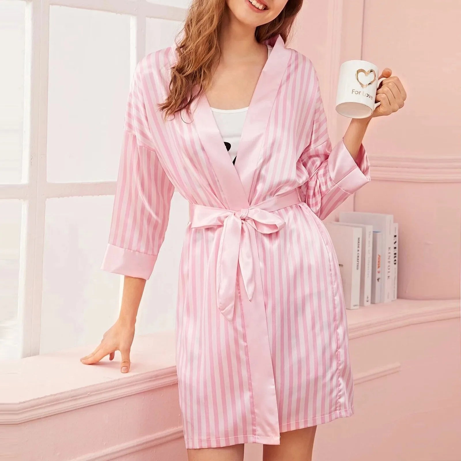 Satin Silk Kimono Robe