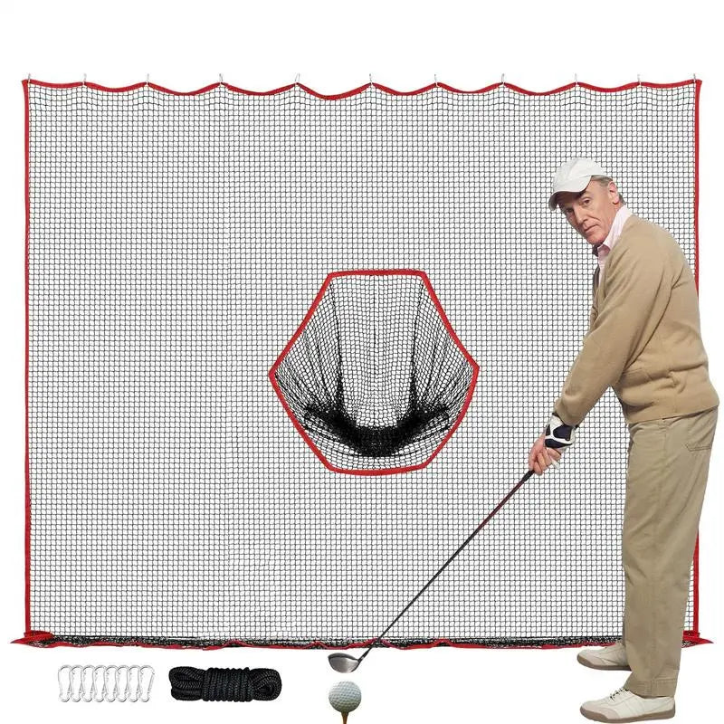 Golf Hitting Net 10x10ft Barrier Golf Net Heavy Duty Training Aid Practice Ball Barrier For Golfers Backyard Driving Chipping
